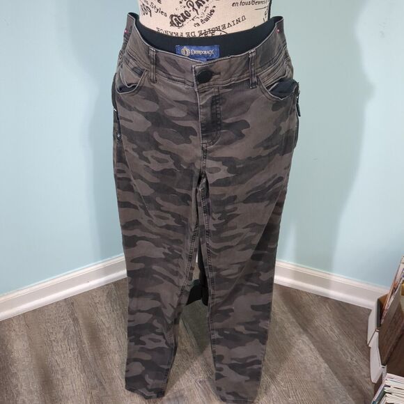 Democracy Gray Camo Camouflage Ab Technology Skinny Pants Jeans Womens 10 - Picture 1 of 5